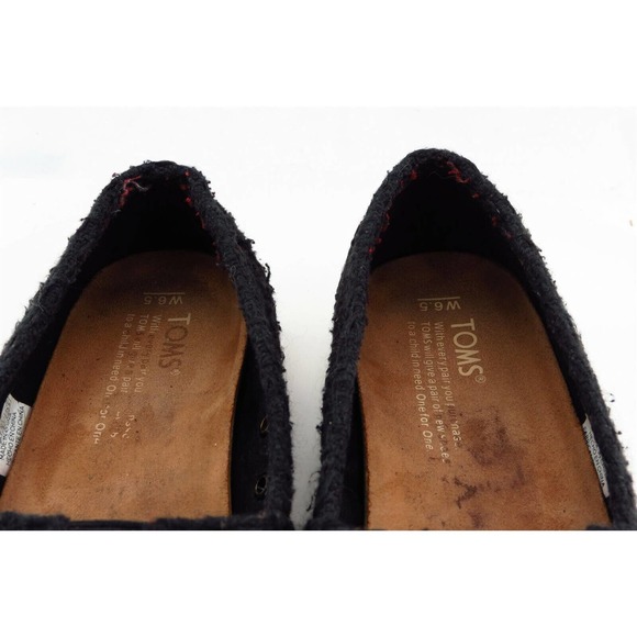 Toms Size 6.5 M Black Round Toe Flats Fabric Women - Picture 3 of 7